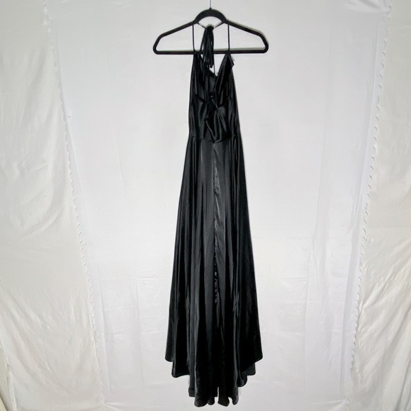 Cinderella Divine Elegant Black Satin Spaghetti Strap  Formal Evening Gown M - Picture 2 of 16